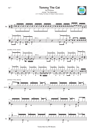 Primus Tommy The Cat score for Drums