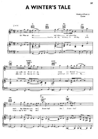 Queen A Winters Tale score for Piano