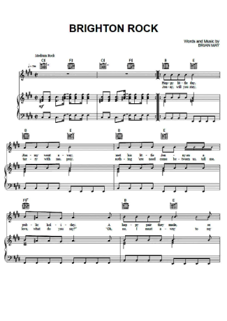 Queen  score for Piano