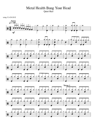 Quiet Riot  score for Drums