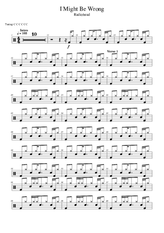 Radiohead I Might Be Wrong (Drums 1) score for Drums