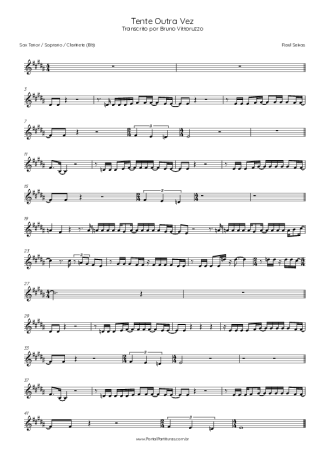 Raul Seixas  score for Clarinet (Bb)