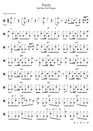 Red Hot Chili Peppers  score for Drums