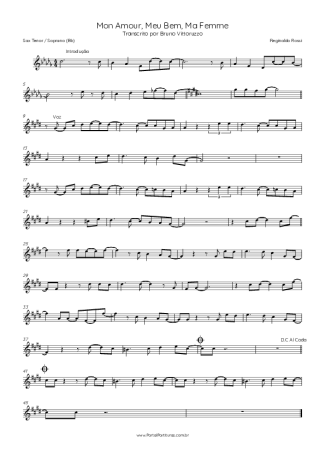 Reginaldo Rossi  score for Tenor Saxophone Soprano (Bb)