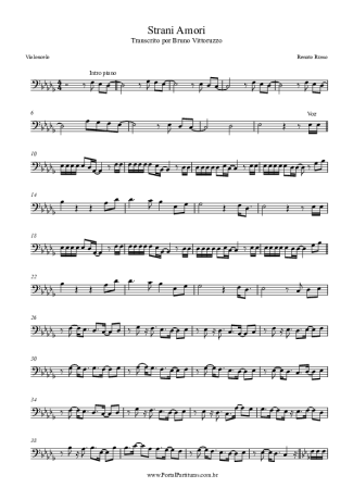 Renato Russo Strani Amori score for Cello