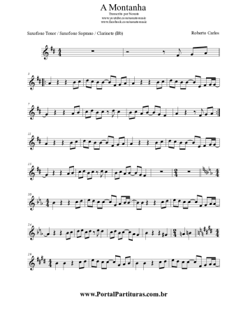 Roberto Carlos  score for Clarinet (Bb)