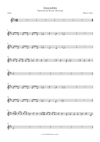 Roberto Carlos Despedida score for Violin