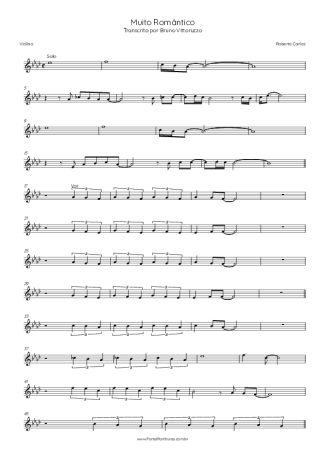 Roberto Carlos Muito Romântico score for Violin