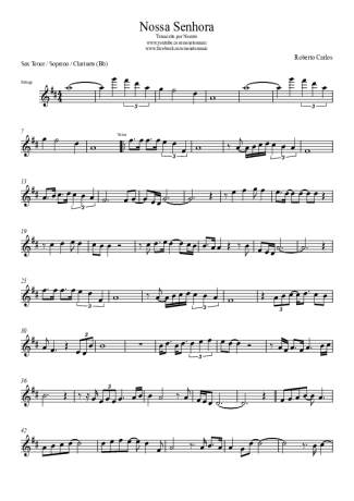 Roberto Carlos  score for Tenor Saxophone Soprano (Bb)