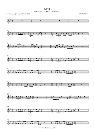 Roberto Carlos  score for Tenor Saxophone Soprano (Bb)