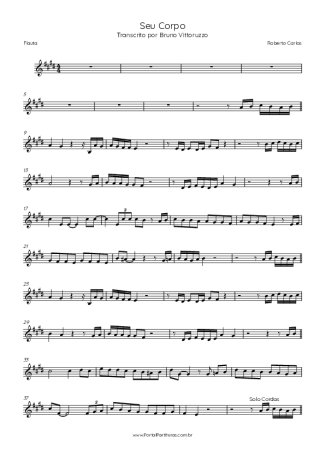 Roberto Carlos Seu Corpo score for Flute