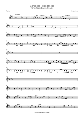 Roupa Nova Corações Psicodélicos score for Flute