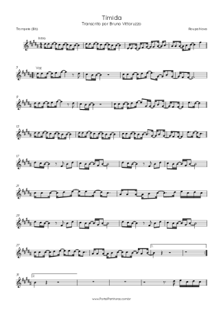 Roupa Nova Tímida score for Trumpet
