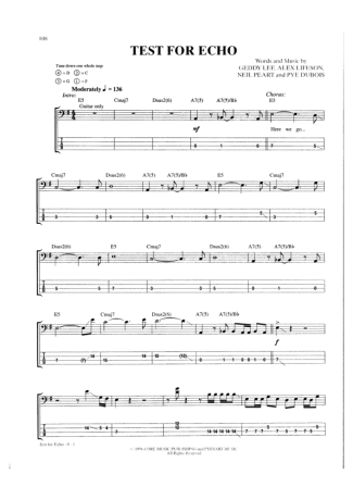 Rush Test For Echo score for Bass