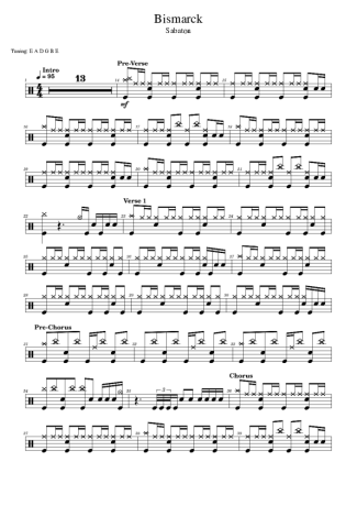 Sabaton Bismarck (1) score for Drums
