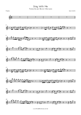 Sam Smith Stay With Me score for Flute