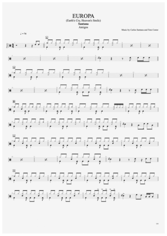 Santana Europa score for Drums