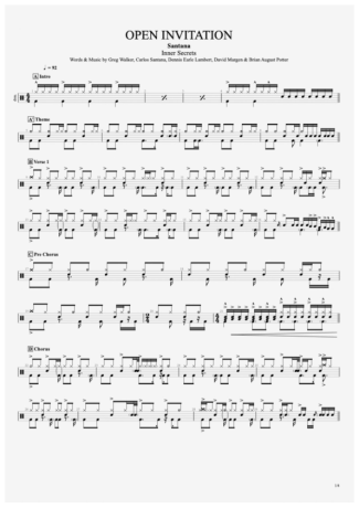 Santana Open Invitation score for Drums