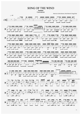 Santana Song Of The Wind score for Drums