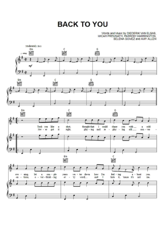 Selena Gomez  score for Piano