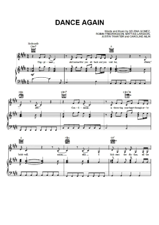 Selena Gomez  score for Piano