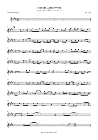 Seu Jorge  score for Alto Saxophone