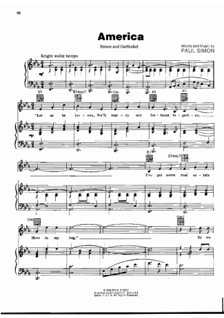 Simon and Garfunkel  score for Piano