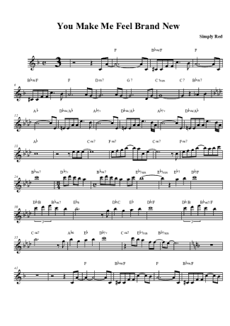Simply Red You Make Me Feel Brand New score for Clarinet (Bb)