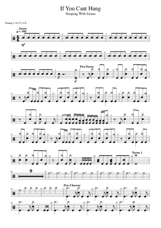 Sleeping With Sirens If You Can´t Hang score for Drums