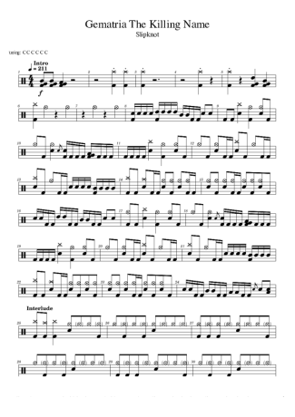 Slipknot Gematria The Killing Name score for Drums
