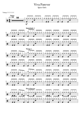 Spice Girls  score for Drums