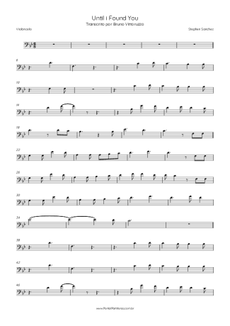 Stephen Sanchez Until I Found You score for Cello
