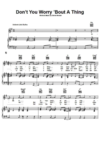 Stevie Wonder Dont You Worry Bout A Thing score for Piano