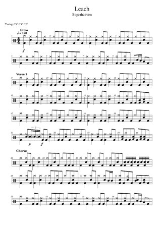 Superheaven  score for Drums