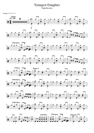Superheaven Youngest Daughter score for Drums
