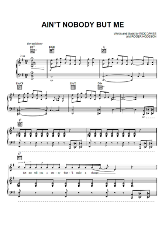 Supertramp Ain´t Nobody But Me score for Piano