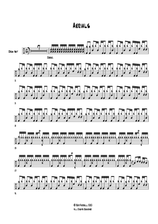 System Of A Down Aerials score for Drums