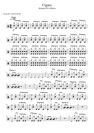 System Of A Down  score for Drums