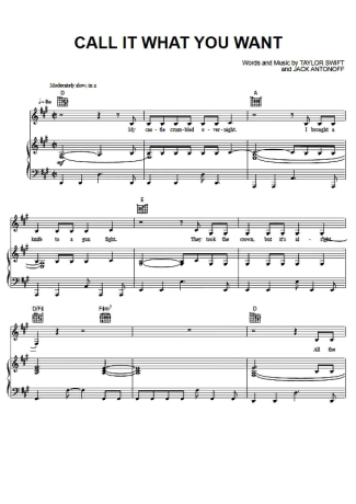 Taylor Swift Call It What You Want score for Piano