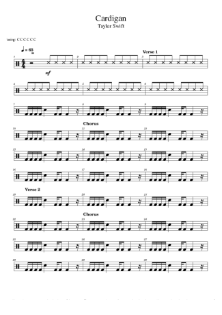 Taylor Swift  score for Drums