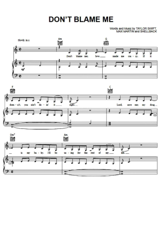 Taylor Swift  score for Piano