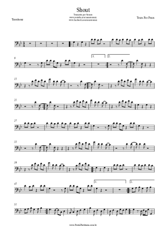 Tears For Fears Shout score for Trombone