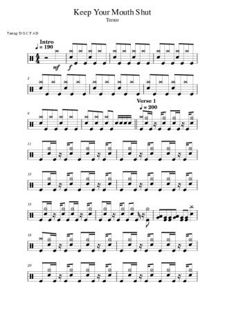Terror  score for Drums
