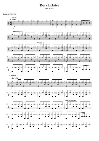 The B-52´s  score for Drums