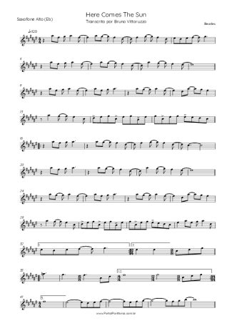 The Beatles  score for Alto Saxophone