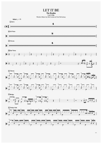 The Beatles Let It Be score for Drums