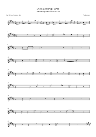 The Beatles  score for Tenor Saxophone Soprano (Bb)