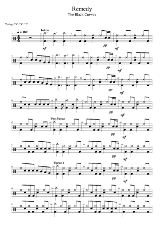 The Black Crowes  score for Drums