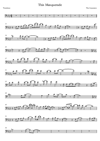 The Carpenters This Masquerade score for Trombone