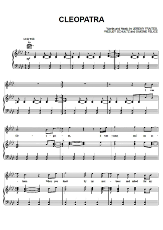 The Lumineers Cleopatra score for Piano